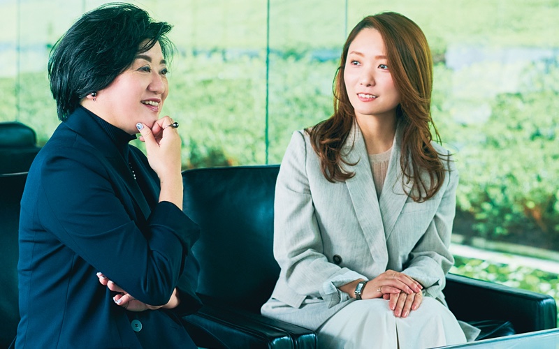 株式会社ポーラ 代表取締役社長 及川美紀さんとオッジェンヌの大枝さん
